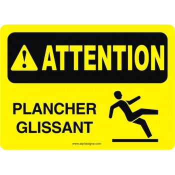 Affiche de sécurité: ATTENTION Plancher glissant
