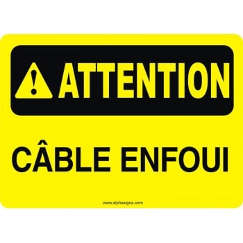 Affiche de sécurité: ATTENTION Câble enfoui