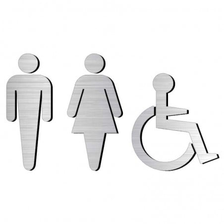 Pictogramme découpé homme femme handicapé (unijambe)
