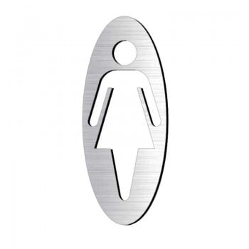 Pictogramme découpé femme toilette ovale