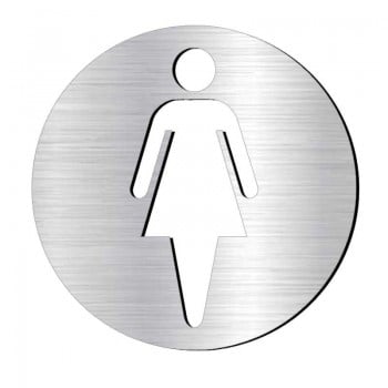 Pictogramme découpé femme toilette rond
