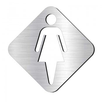 Pictogramme découpé femme toilette losange