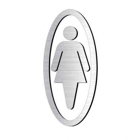 Pictogramme découpé femme toilette ovale - contour