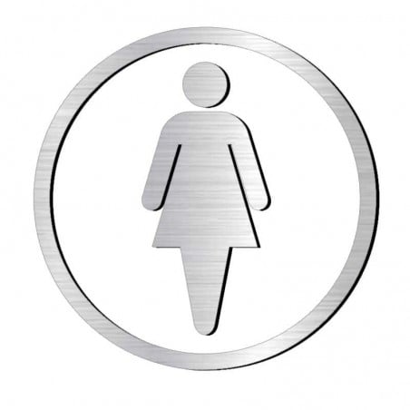 Pictogramme découpé femme toilette rond - contour