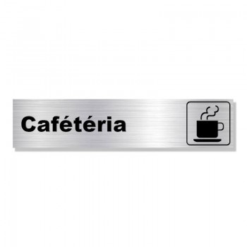 Plaque avec texte et pictogramme : Cafétéria