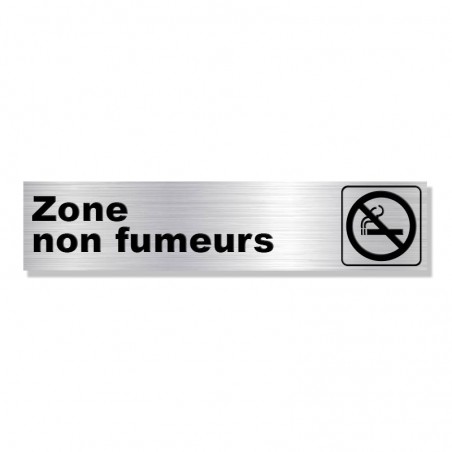 Plaque avec texte et pictogramme : Zone non-fumeurs