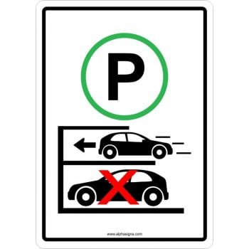 Affiche de stationnement pictogramme pour stationnement à reculons obligatoire