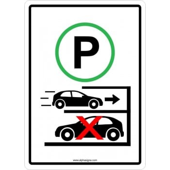 Affiche de stationnement pictogramme pour stationnement de face obligatoire