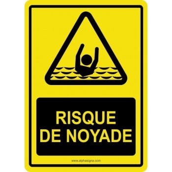 Affiche de sécurité pour piscine : Avertissement d'un risque de noyade