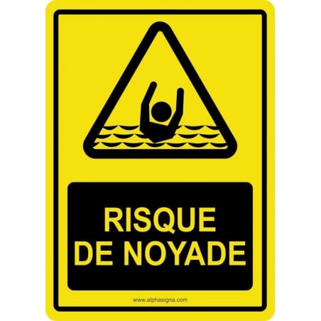 Affiche de sécurité pour piscine : Avertissement d'un risque de noyade