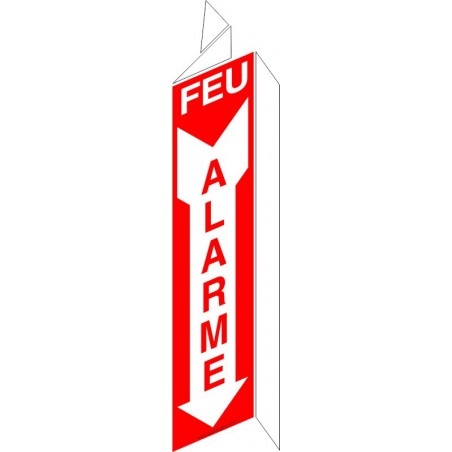 Affiche de sécurité-incendie mince: Alarme (en forme de V) (type 3D)