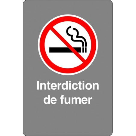 Affiche de sécurité aux normes CSA: Interdiction de fumer