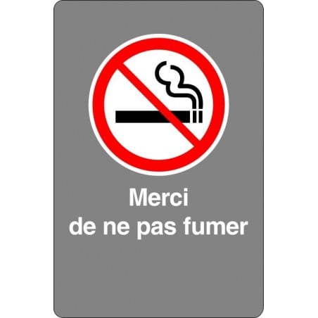 Affiche de sécurité aux normes CSA: Merci de ne pas fumer