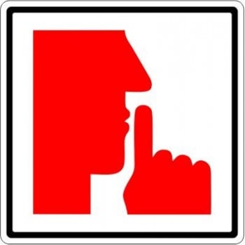 Affiche standard pictogramme seulement: silence (rouge)