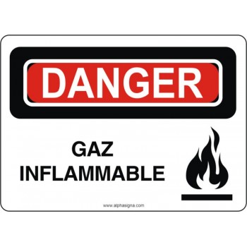 Affiche de sécurité: DANGER Gaz inflammable