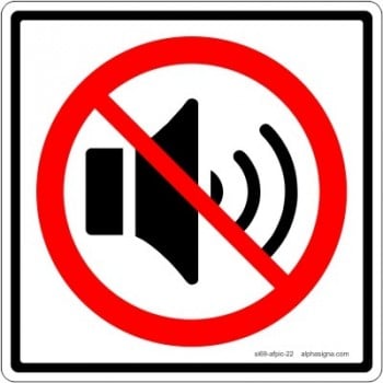 Affiche standard pictogramme seulement: bruits ou sons interdits