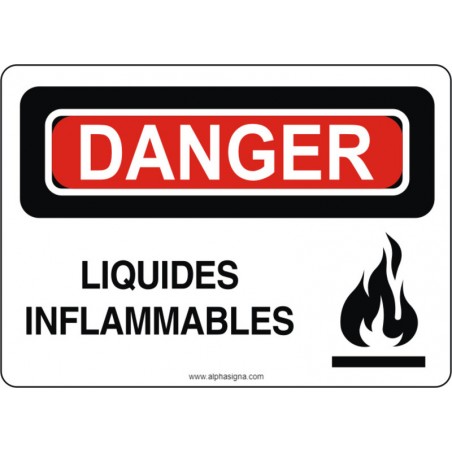 Affiche de sécurité: DANGER Liquides inflammables