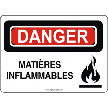 Affiche de sécurité: DANGER Matières inflammables