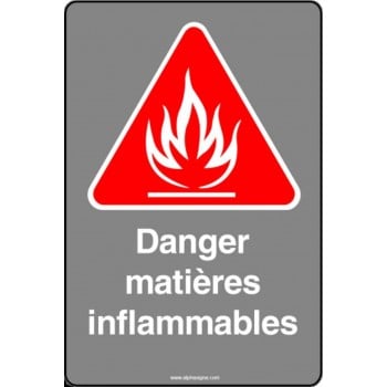 Affiche de sécurité aux normes CSA: Danger matières inflammables