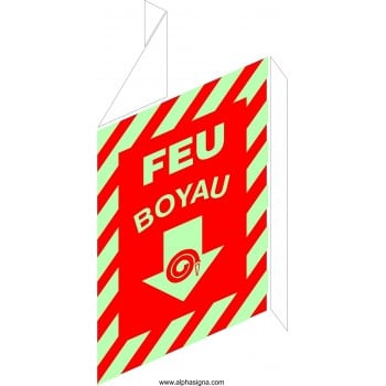 Affiche photoluminescente de sécurité-incendie: Boyau (en forme de V) (type 3D)