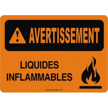 Affiche de sécurité: AVERTISSEMENT Liquides inflammables