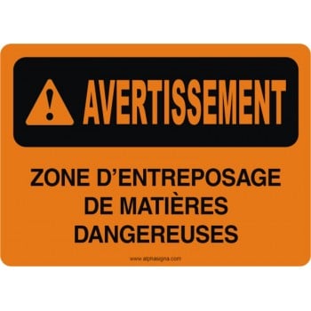 Affiche de sécurité: AVERTISSEMENT Zone d'entreposage de matières dangereuses