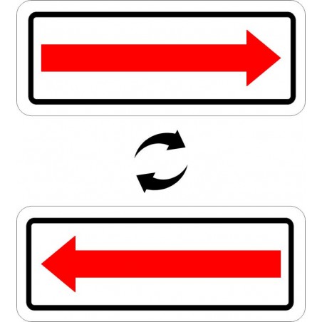 Plaque de stationnement complémentaire, flèche sur le côté, rouge sur fond blanc