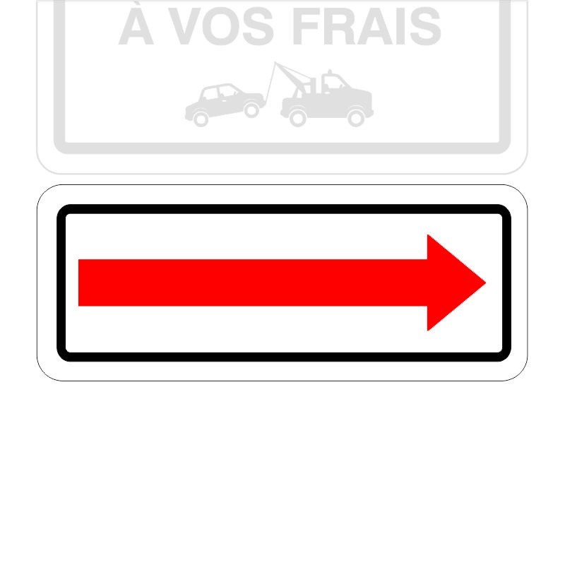 copy of Plaque de stationnement complémentaire, flèche directionnelle noire Matériaux:Autocollant de Vinyle Dimensions:4" x 10" 