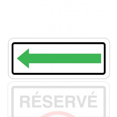 Plaque de stationnement complémentaire, flèche sur le côté, verte sur fond blanc