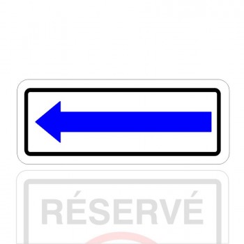Plaque de stationnement complémentaire, flèche directionnelle noire     Flèches:Flèche double sens