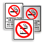 Affiches d'Interdiction de fumer et zone fumeur