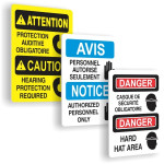 Sélection d'affiches bilingues répondant au standard canadien