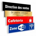 Plaques de porte avec texte