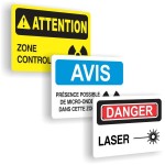 Affiches de sécurité - radiation et laser